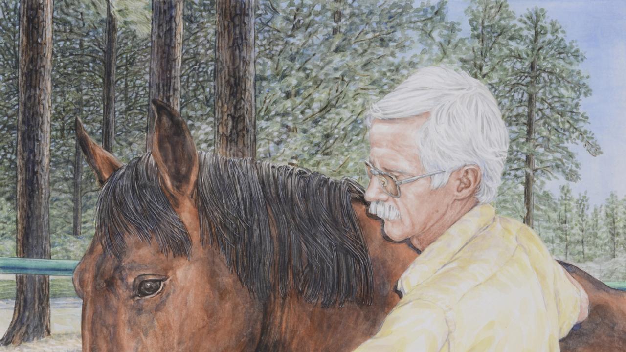 Portrait of Dr. Paul Miller, remembered for his dedicated care of horses