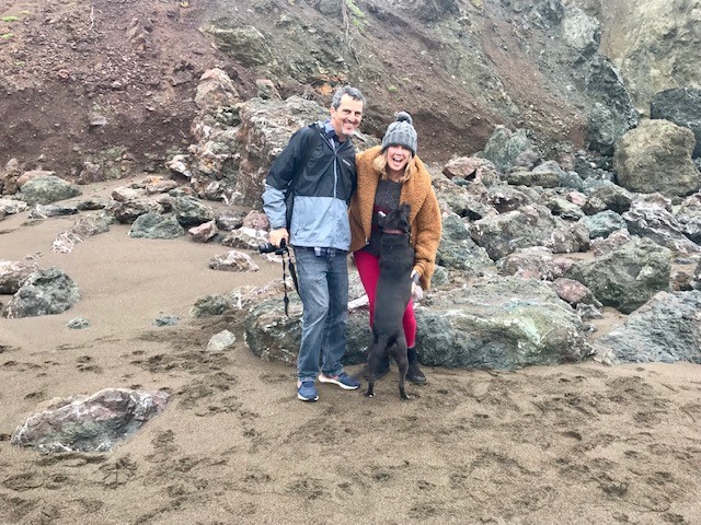 Owners Joe Kaplan and Judy Scheffel with Daisy