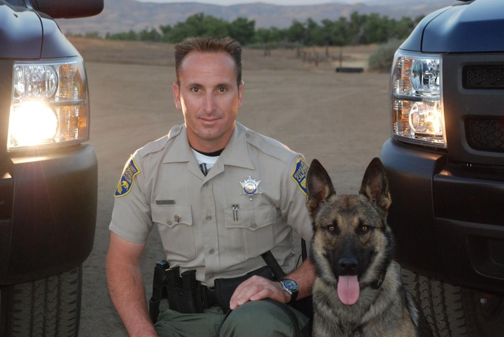 CDFW Wildlife Officer Paul Cardoza and K-9 Officer Kilo