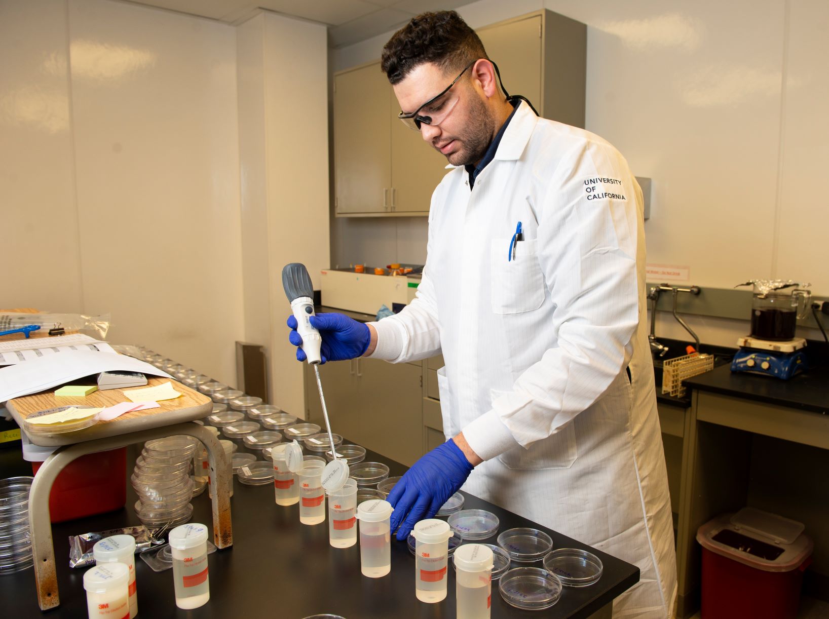 Student in lab