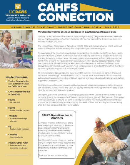 CAHFS Connection - California Animal Health and Food Safety Laboratory System