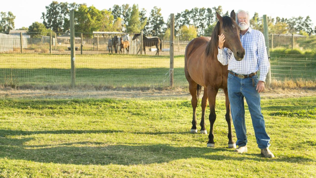 Mark McLean with his horse Easy Mark McLean with his horse Easy