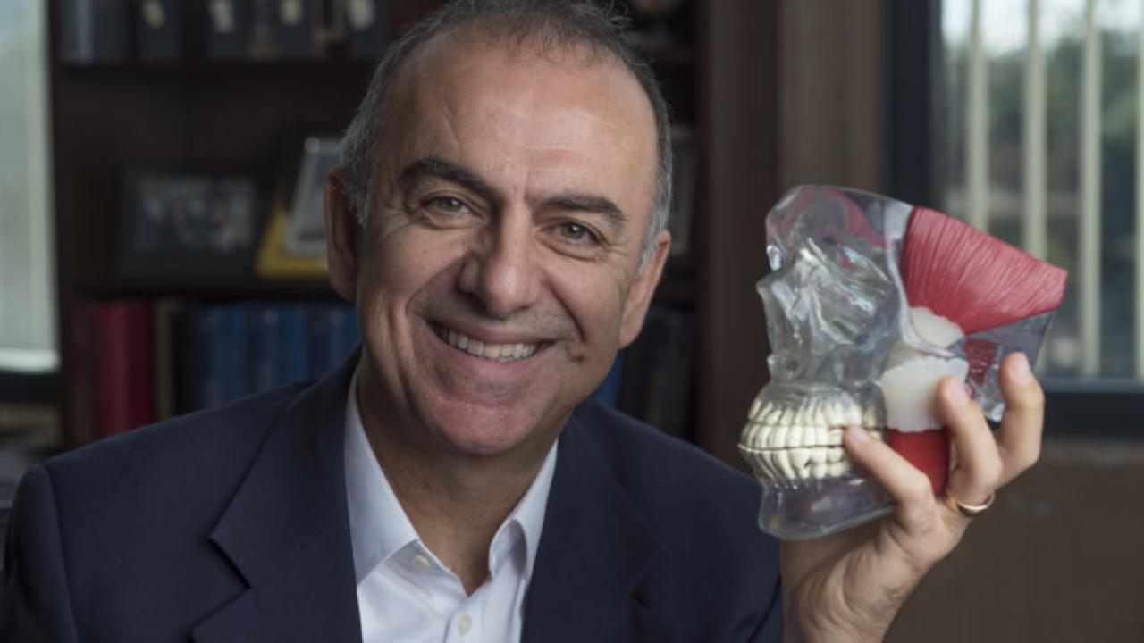 Transplant of lab-grown cartilage is a first in joint-healing studies, says senior author Kyriacos Athanasiou, UCI Distinguished Professor of biomedical engineering. Steve Zylius / UCI Kyriacos Athanasiou, UCI Distinguished Professor of biomedical engineering. Steve Zylius / UCI
