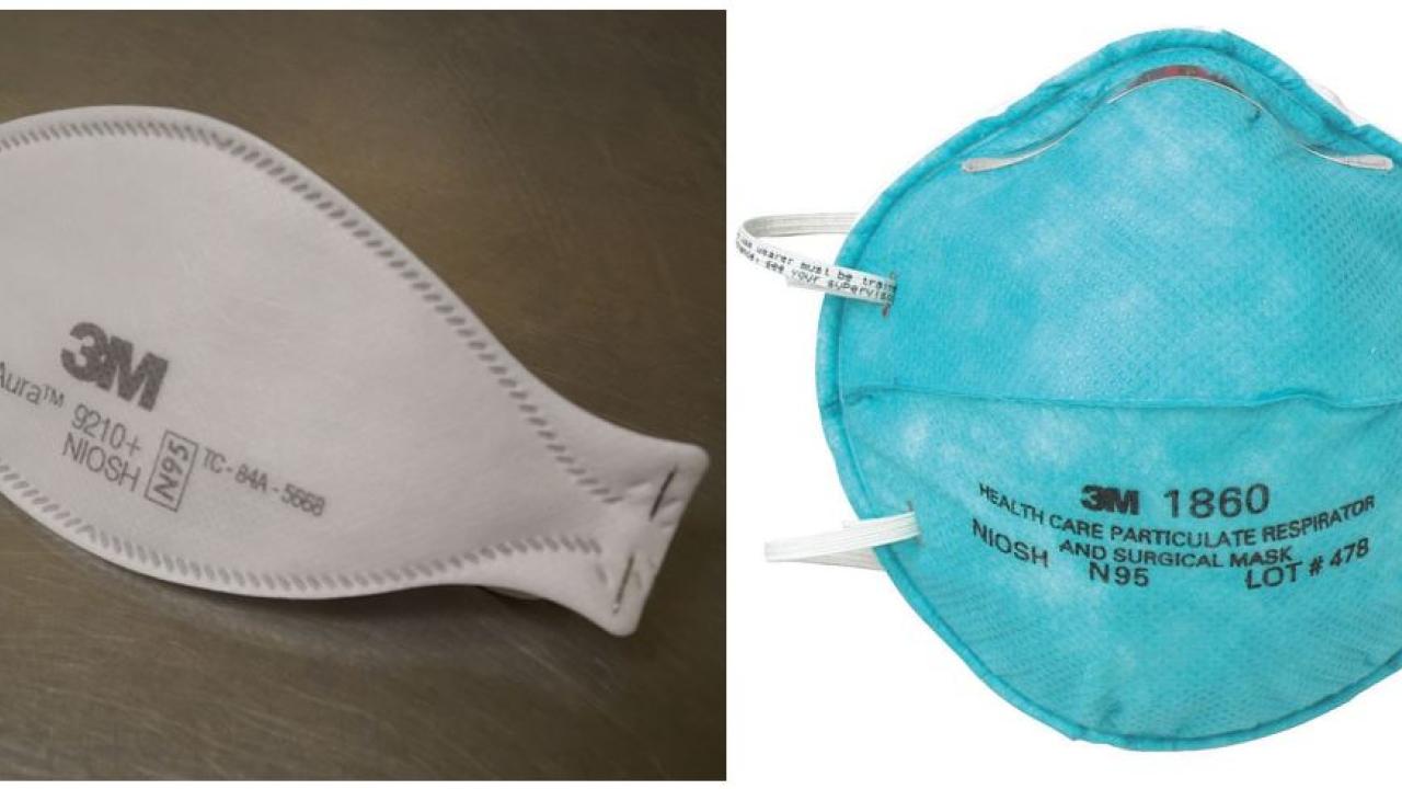 The UC Davis School of Veterinary Medicine donated 6,000 N95 respirators, such as these, to UC Davis Health.