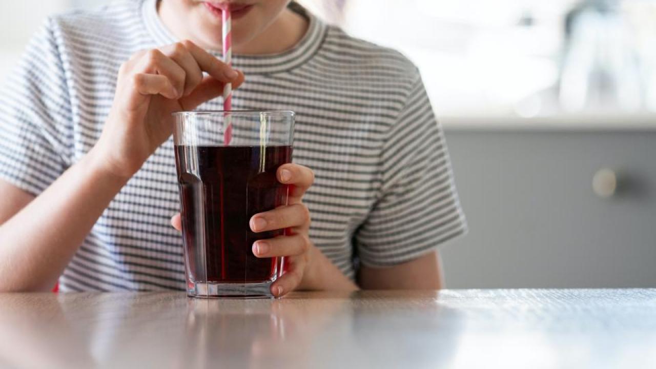 sugary drink with straw