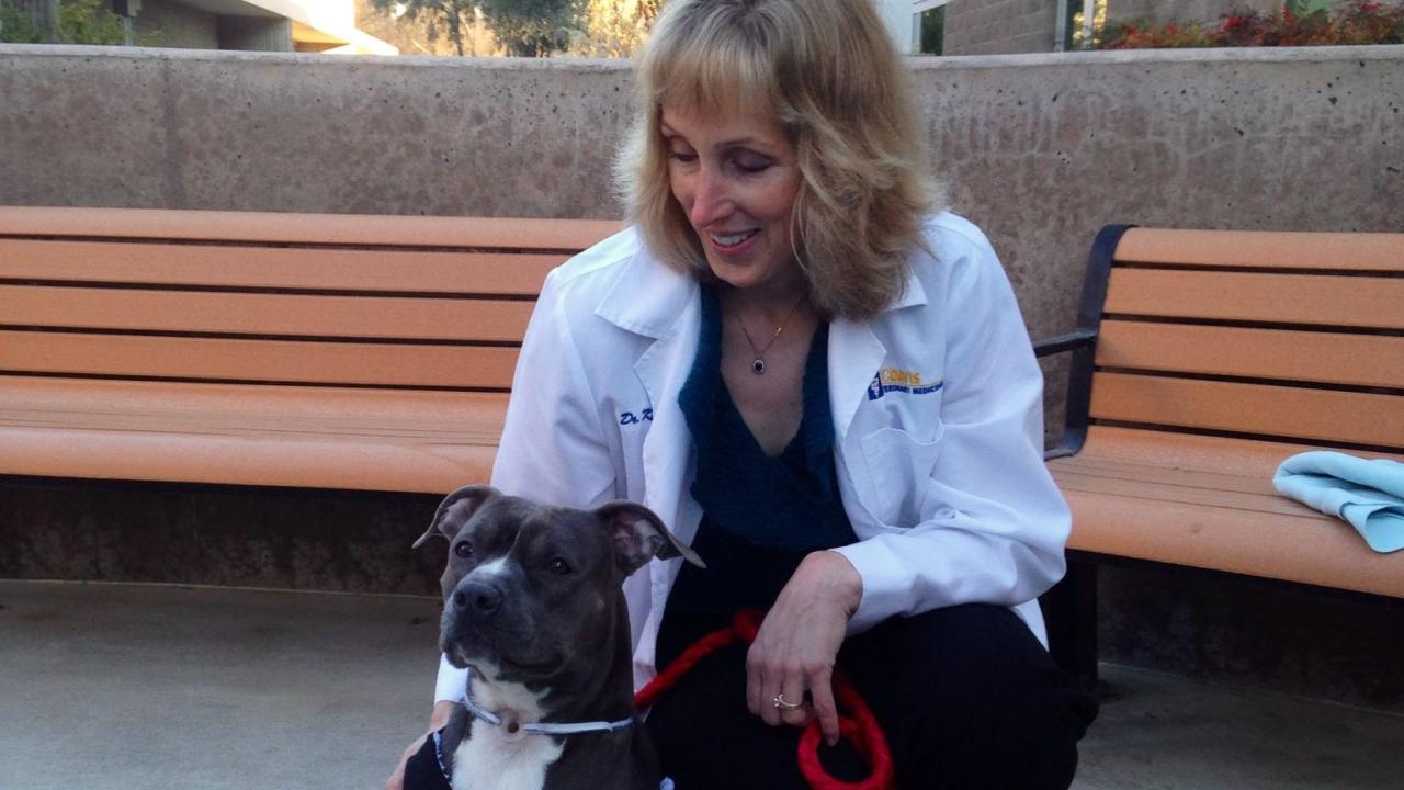 Karen Vernau with dog