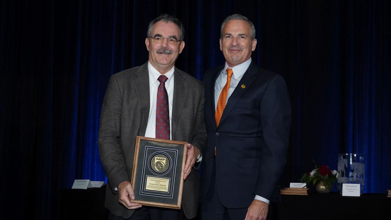 Dr. David Wilson was recently honored by AAEP for his lifelong achievements.