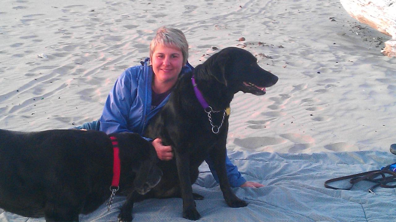 Pam Lein with dogs