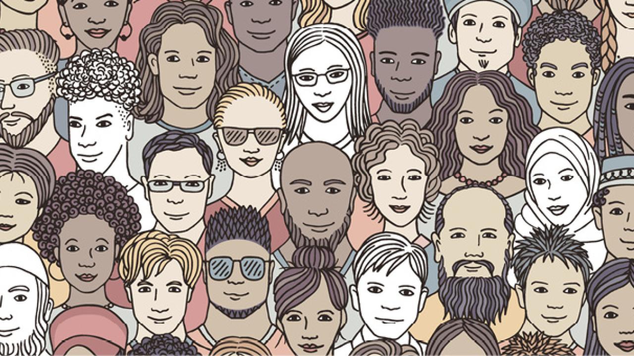 diverse faces in illustration