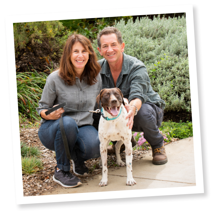 Dexter with owners Anna and Ken Zankel