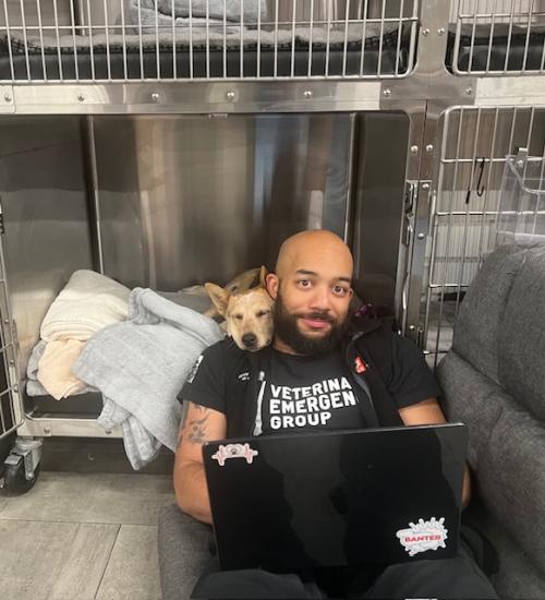 Sean Gadson with dog