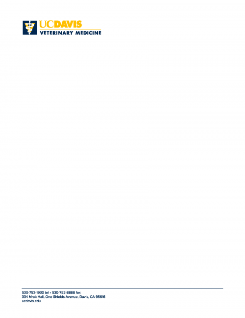 Official UC Davis Veterinary Medicine letterhead