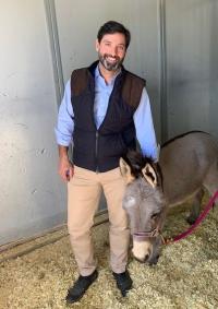 veterinarian standing with donkey