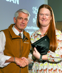 Dr. Krystle Reagan receiving a 2024 Faculty Award