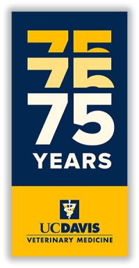 uc davis veterinary medicine 75th anniversary logo with dropshadow