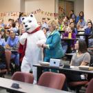 person in polar bear costume