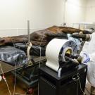 Dr. Mathieu Spriet performs a PET scan on a horse at the UC Davis veterinary hospital.