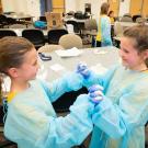Elementary-aged children participate in the inaugural Youth Vet Med Camp
