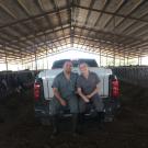 Lauren Gentle and Nathan Yerian on back of truck