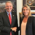 Dr. Johnson (right) discussed One Health issues with members of Congress, including  Congressman Ralph Abraham (R-LA), a veterinarian and physician.