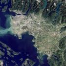 satellite view of Salish Sea