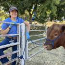 Kimberly Aguirre with steer