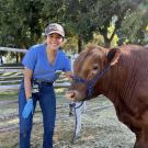 Kimberly Aquirre with bull