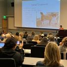 veterinarian lecturing