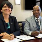 UCD President Professor Orla Feely and Chancellor of UC Davis Professor Gary S. May