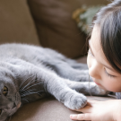 girl with cat