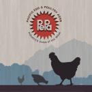 pepa logo of animated chickens grazing with mountains in background