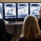 SVM residents and students study a radiograph at the UC Davis veterinary hospital.